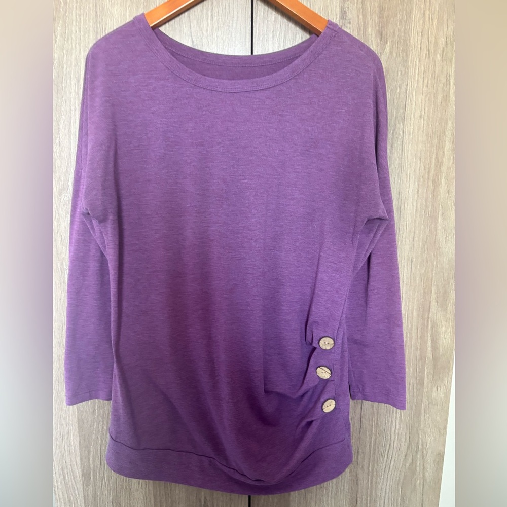 Purple 3/4 sleeve shirt